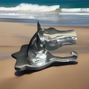 Broyhill Silver Western Horse Head Hook Towel Coat Hanger 6"